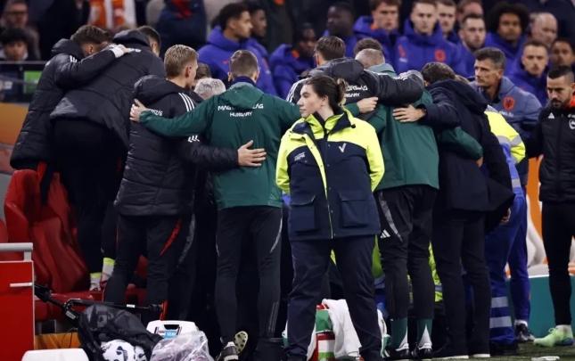 Oyun zamanı Macarıstan millisinin məşqçisi huşunu itirdi -