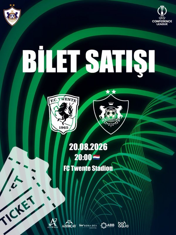 “Twente” - “Qarabağ” oyunu üçün vauçerlər bu gün satışa çıxır ‼️