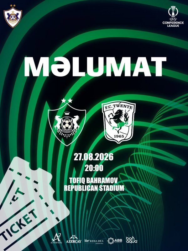 “Qarabağ” – “Tvente” matçının başlamasına 1 saat qalmış stadion kassalarında bilet satışı dayandırılacaq.